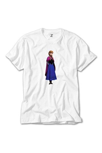 Z zepplin Tricou alb Frozen Anna Silhouette