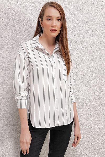 Bigdart 20143 Oversize Shirt with Pockets - White