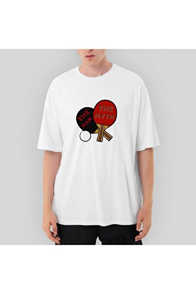 Z zepplin Ping Pong The Man The Myth Tricou alb oversize