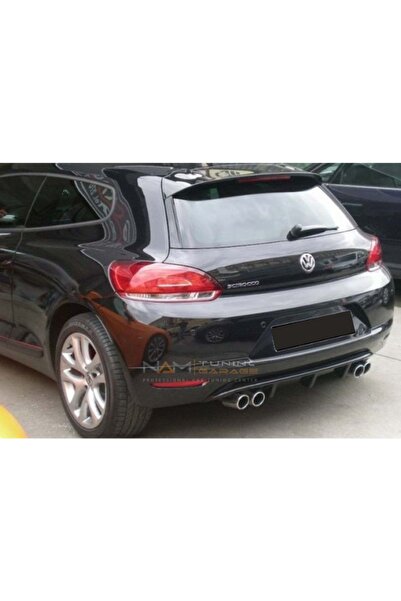 NamTuning Scirocco Mk3 Uyumlu Arka Difüzör Sağ - Sol Çift Çıkış Piano Black / 2008-2013