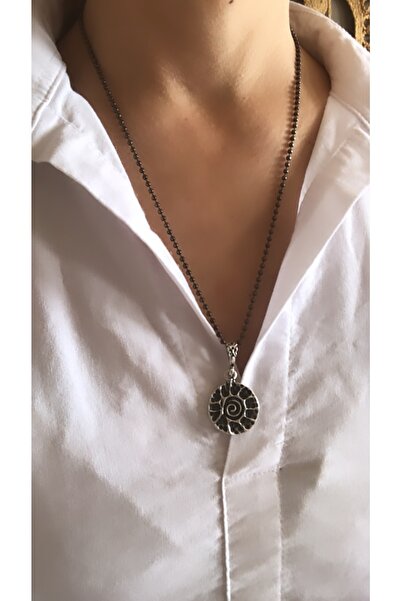 by özllem Antrasit Zincir Antik Gümüş Kaplama Denge Kolye