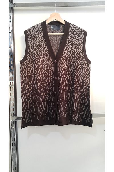 N.Y.YILDIZ Μαμά γιλέκο με μοτίβο Star Leopard με τσέπες με κουμπιά Plus Size