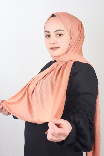 ASLI شال بلون سادة 100% فيسكون ممشط - نمط-06 - قشرة البصل-63