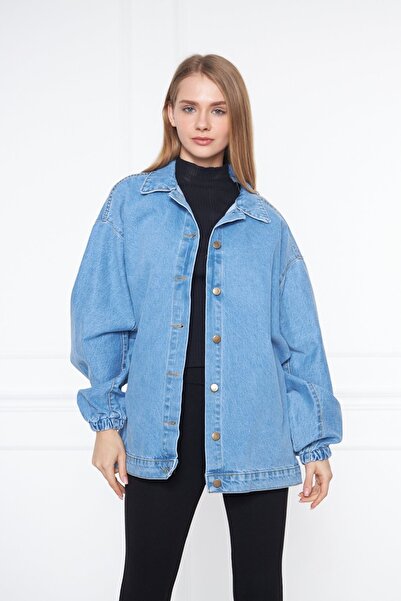 Minharir Jachetă de jeans oversize cu buzunar