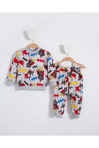 ASN APPAREL طقم علوي وسفلي للأطفال مطبوع عليه سبايديرمان