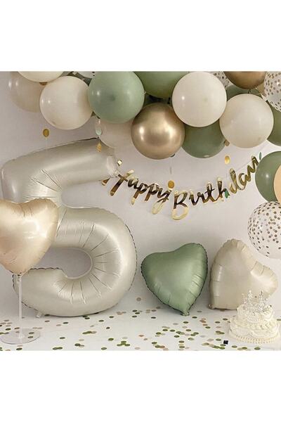 Partifabrik Folyo Balonlu 5 Yaş Pastel Parti Seti