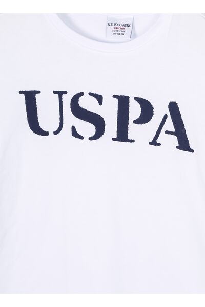 U.S. Polo Assn. Τυπωμένο λευκό μπλουζάκι για αγόρι Geartkıdsıy023