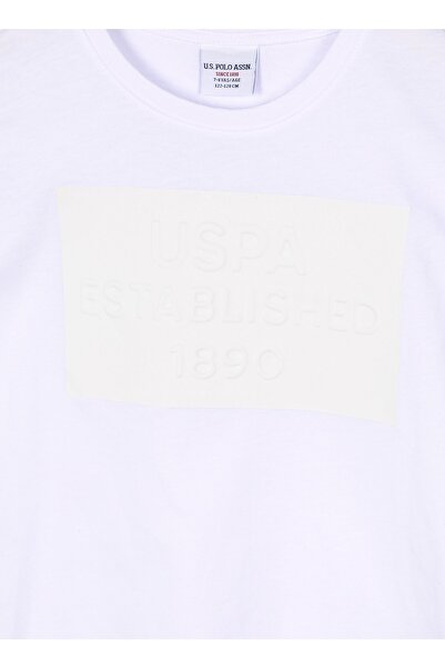 U.S. Polo Assn. Απλό λευκό μπλουζάκι για αγόρι Feraskids