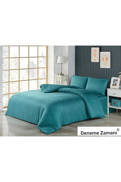 Deneme Zamanı Set Pilomă Satin cu Cutie de Zestre, Cearșaf Fără Elastic, 2 Fețe de Pernă