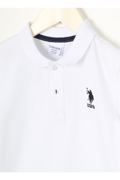 U.S. Polo Assn. تي شيرت أبيض سادة للأولاد Tp01ıy023