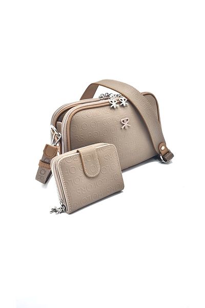 Polo Of Colors Combinație de portofel de damă Polo Sand Tan Bag