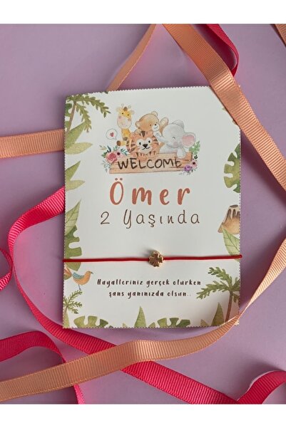 Baby Moments 36 Adet Doğum Günü & Bebek Mevlit Hediyesi Şans Bilekliği Davetiye