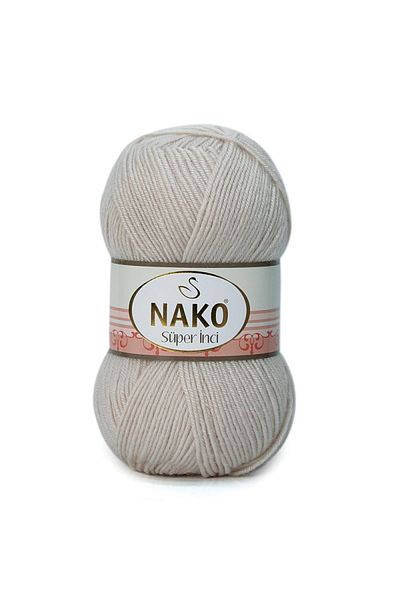 NAKO Super Pearl 02167 5 Pieces Hand Knitted Yarn Canvas Beige
