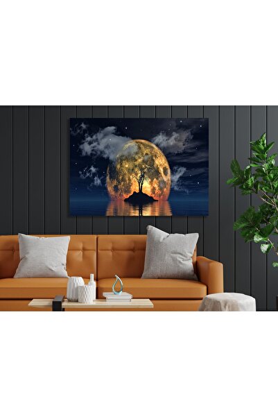 LD Dekor Yalnız Ağaç Kanvas Tablo - Dekoratif - Solmayan Canlı Renkler - T124