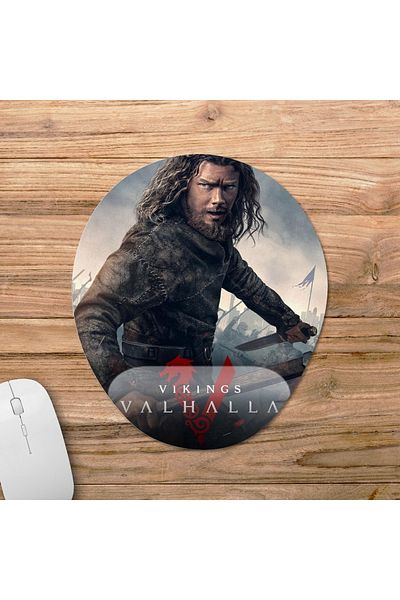 Pixxa نموذج لوحة الماوس Vikings: Valhalla مع دعم المعصم - 2 بيضاوي