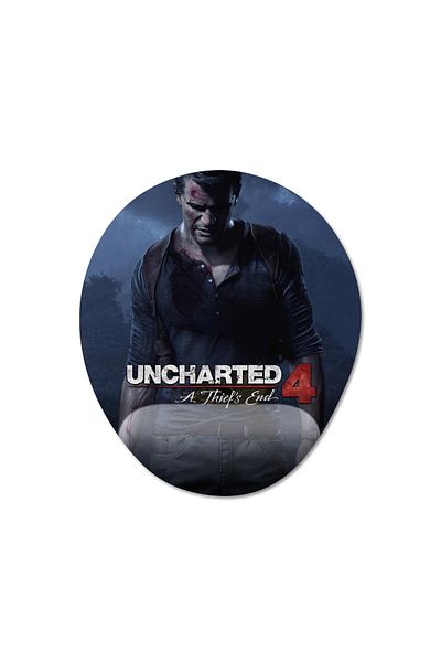 Pixxa لوحة ماوس Uncharted 4 مع مسند للمعصم موديل - 1 بيضاوي