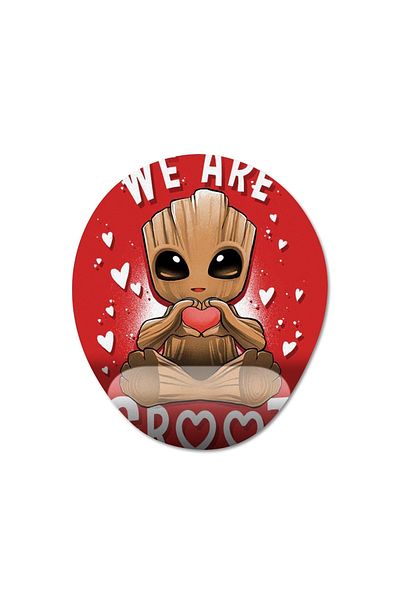 Pixxa موديل لوحة الماوس We Are Groot Guardians Of The Galaxy - موديل لوحة الماوس بمساعدة المعصم - بيضاوي واحد