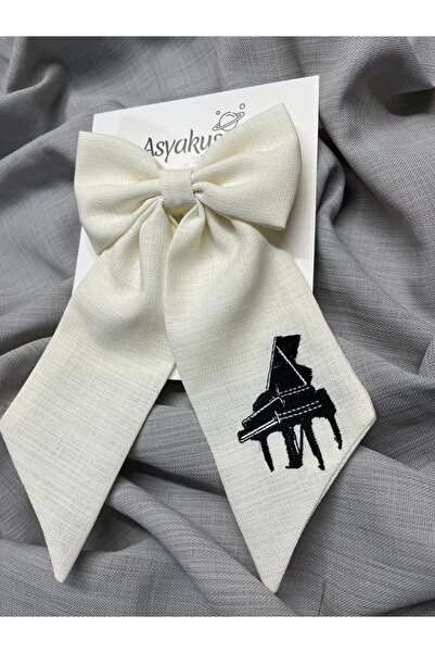 asyakuş إبزيم أوتوماتيكي بفيونكة مطرزة بالبيانو