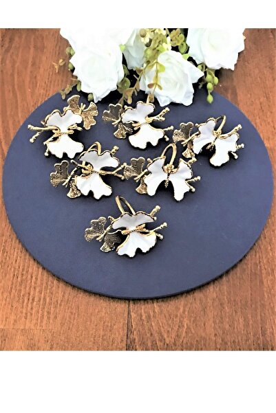 CAŞ DEKORASYON Double Small Butterfly Napkin Ring - 6 Pieces