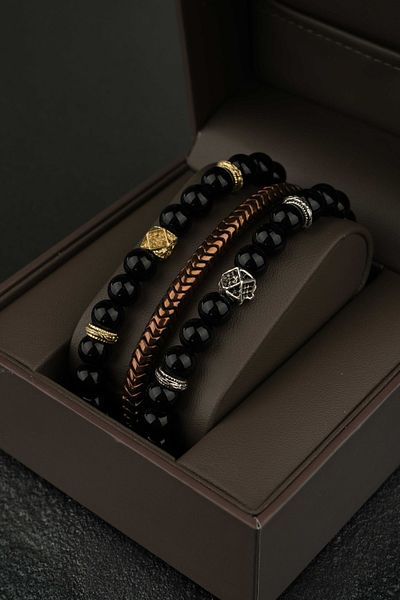 Jack Ferrero 3 Piece Men's Bracelet Set