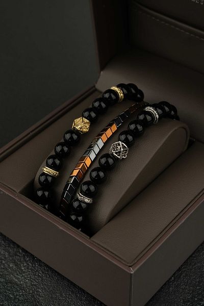 Jack Ferrero 3 Piece Men's Bracelet Set