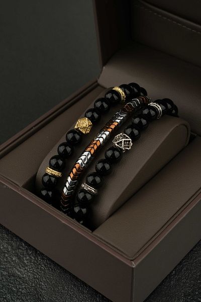 Jack Ferrero 3 Piece Men's Bracelet Set