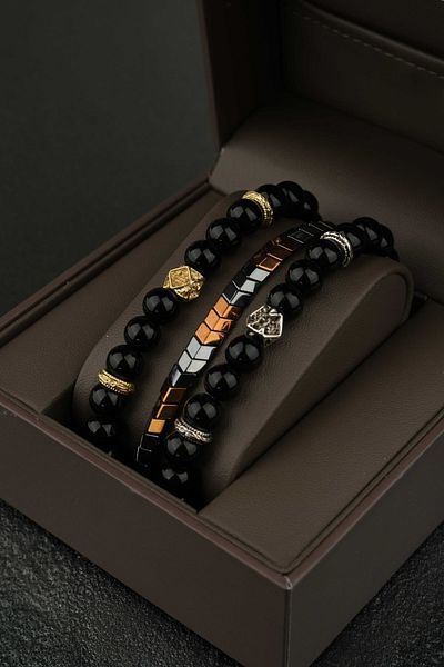 Jack Ferrero 3 Piece Men's Bracelet Set