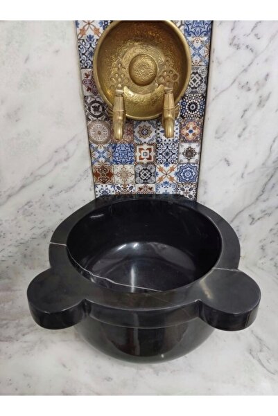 MIARIK DESIGN & DEKORASYON Sıyah Mermer Duz Kurna