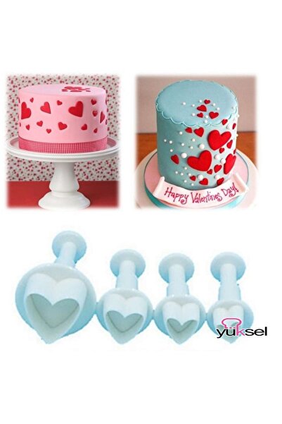 ELGALA Basmalı Kalp Kalıp 4 Lü Set