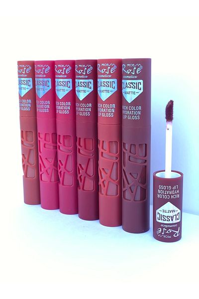 Roesıa Rose Cosmetics Rose Classic Matte 6-Piece Lipstick Series