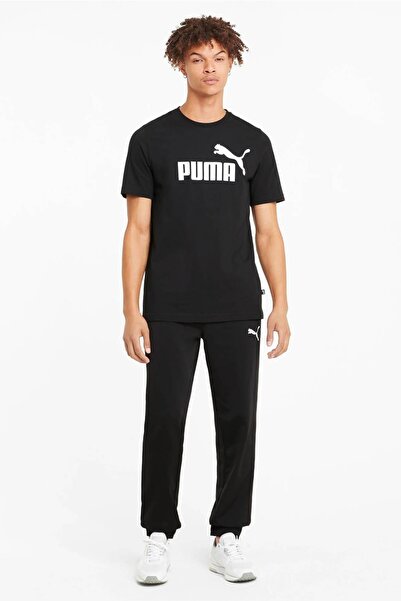 Puma Ανδρικό μαύρο μπλουζάκι Ess Logo