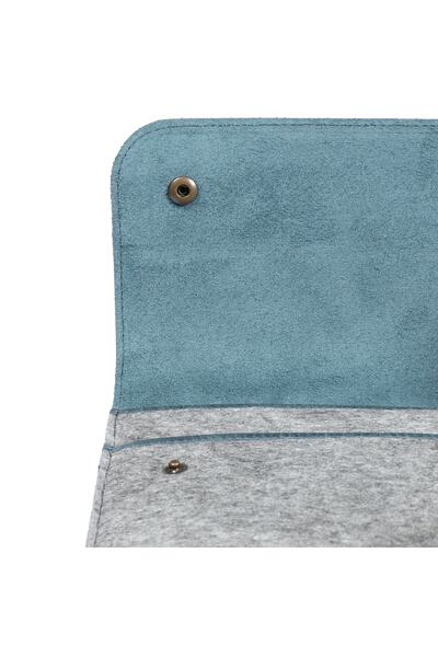 MegaGear Калъф за MacBook Pro от естествена кожа и флийс (15 инча), (16 инча) – син