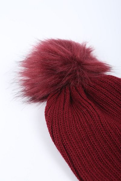 Eke Tekstil Beretă de tricotaj cu pompon pentru damă