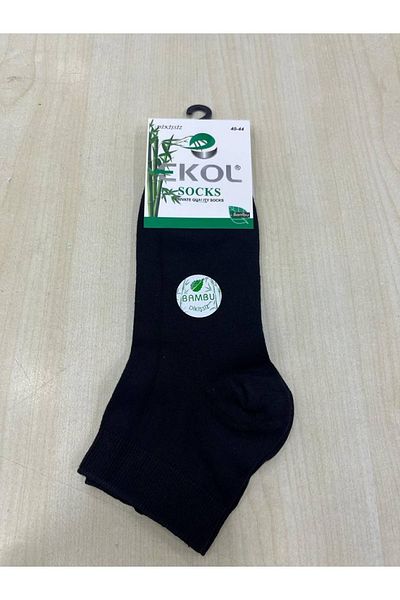 EKOL SOCK'S Мъжки черни бамбукови чорапи до глезена, чифт от 6 броя