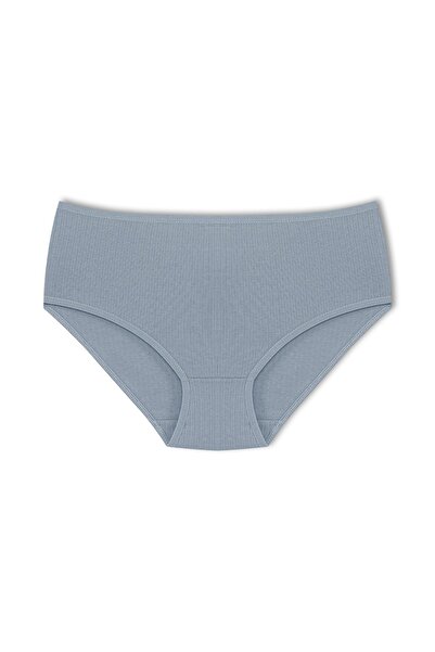 HNX Pachet de 3 chiloți din bumbac cu nervuri cu talie înaltă pentru femei