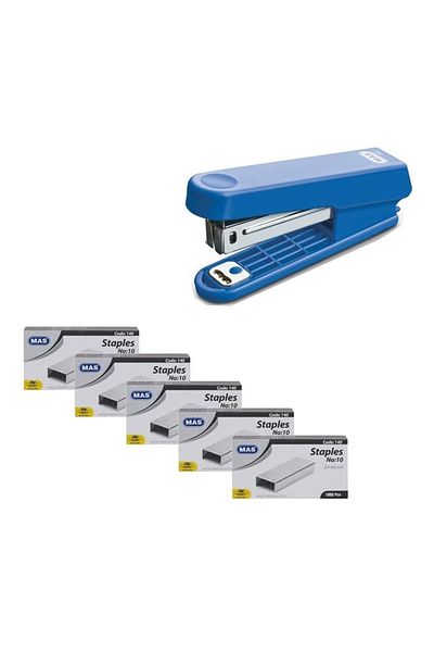 Mas 754 Staple Machine Basic Blue + 5 Pieces Staple Wire