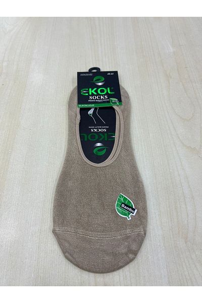 EKOL SOCK'S Мъжки силиконови балерини, тъмнокремави, бамбукови, чифт от 6