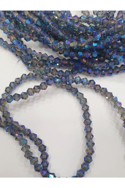 CRYSTALSHOP 4mm Pyramid Indigo Crystal Beads (10 SERIES)