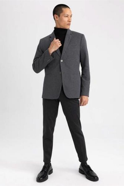 DeFacto Slim Fit Textured Blazer Jacket