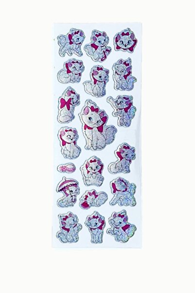 Limmy ملصق دفتر ملاحظات منقوش، ملصق مخطط قطة بيضاء (cb344) 16x7 سم