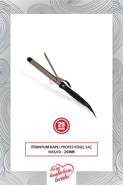 Ventoso Titanium Coated Professional Curling Iron 25mm And Heat Resistant Curling Gloves