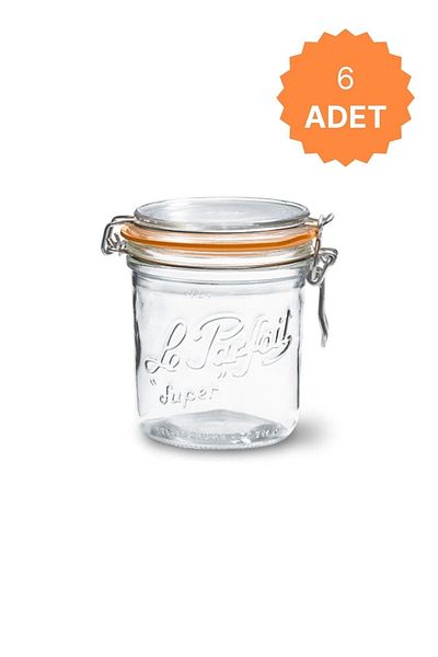 Le Parfait Super Terrines Glass Jar with Clip/Seal 750ml - 6 Pieces