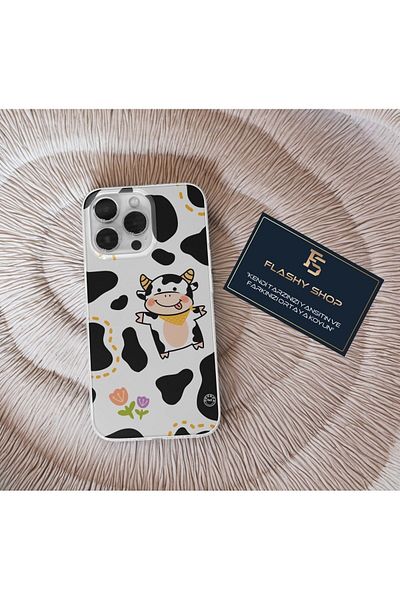 Flashy Shop حافظة شفافة متوافقة مع هاتف سامسونج جالاكسي A32 بنمط البقرة الحلوة