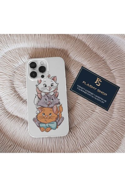 Flashy Shop Redmi Note 10S Compatible Marie Sweet Cats Design Transparent Case