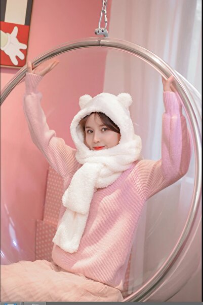 Nurnivus Women's Welsoft Fleece - Hoodie, Plush Beanie Scarf, Windproof Ear Hat