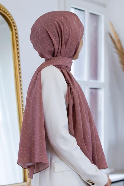Vissona Γυναικείο σάλι πολυτελείας Medina Silk Dusty Rose-1
