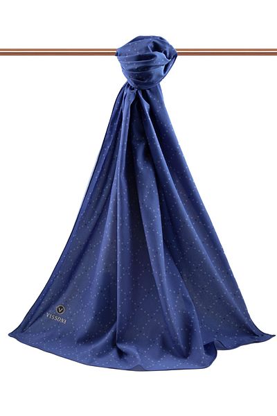 Vissona Γυναικείο σάλι πολυτελείας Medina Silk Indigo-2