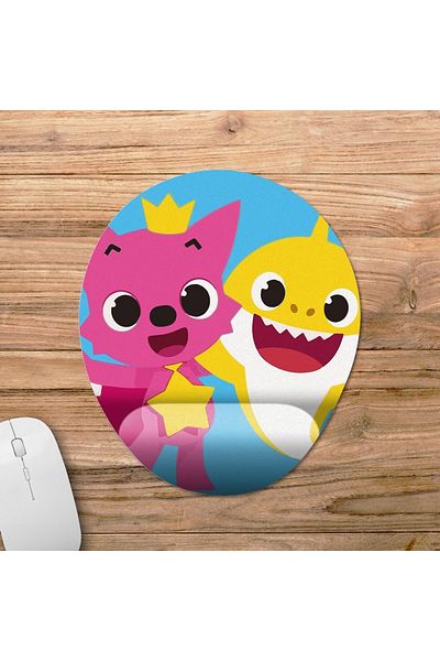Pixxa Pinkfong - موديل لوحة ماوس مع مسند للمعصم - 1 بيضاوي