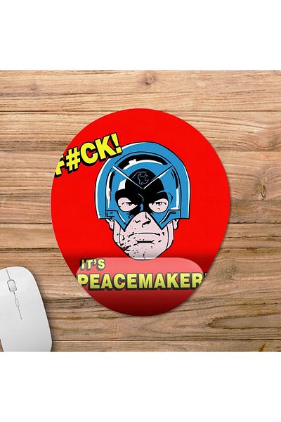 Pixxa موديل لوحة ماوس مع مسند للمعصم من Peacemaker - 2 بيضاوي