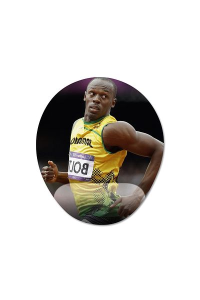 Pixxa موديل لوحة ماوس مع مسند للمعصم من Usain Bolt - 3 بيضاوي
